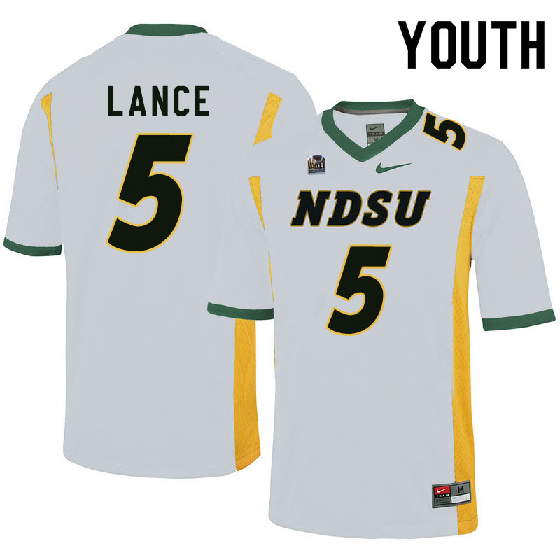 Youth #5 Trey Lance North Dakota State Bison College Football Jerseys Sale-White